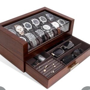 Luxury Brown Watch and Accessory Organizer